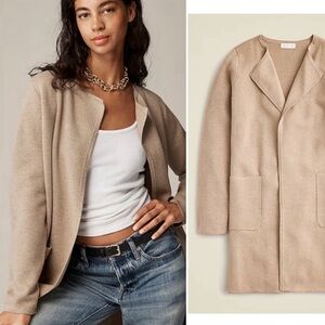BOGO! J. Crew Juliette Collarless Sweater Blazer Cardigan in Taupe Tan Large